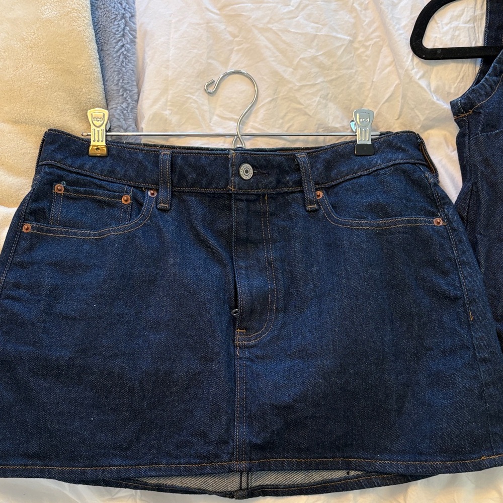 Abercrombie & Fitch Dark Blue Denim Mini Skirt